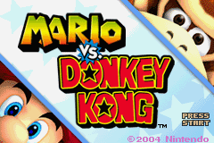 Mario vs. Donkey Kong title screen for GameBoy Advance